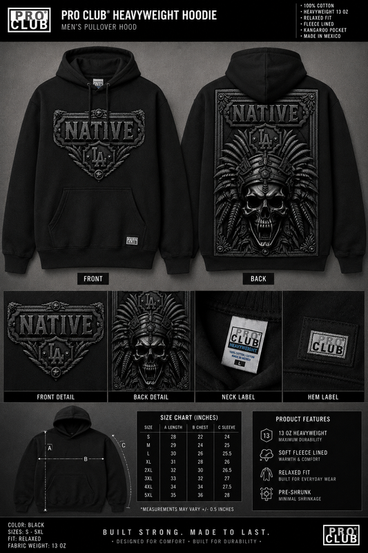 LA Native Ptemuim Pro Club Hoody